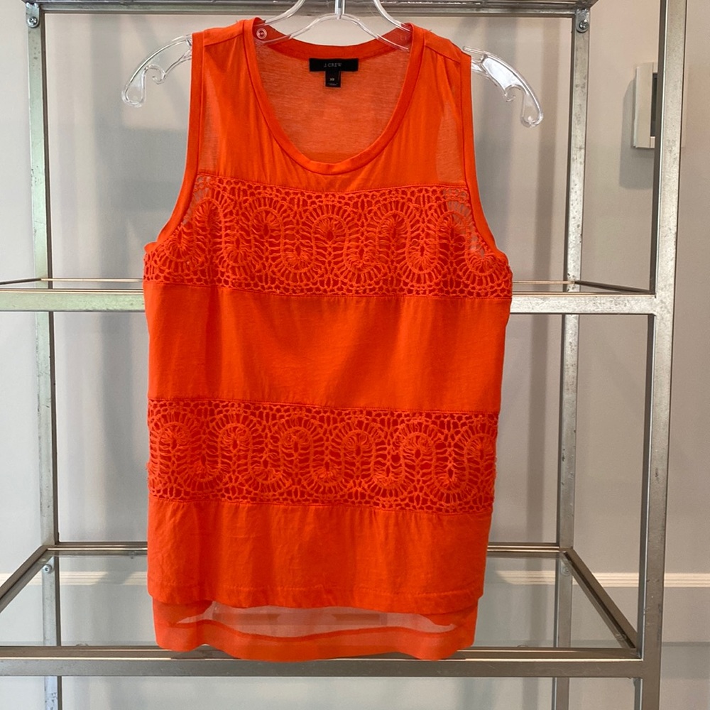 J. Crew size XS red/orange sleeveless cotton top with polyester lining